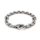 Sterling Silver Oxidized Bevel Link Bracelet 8.5"